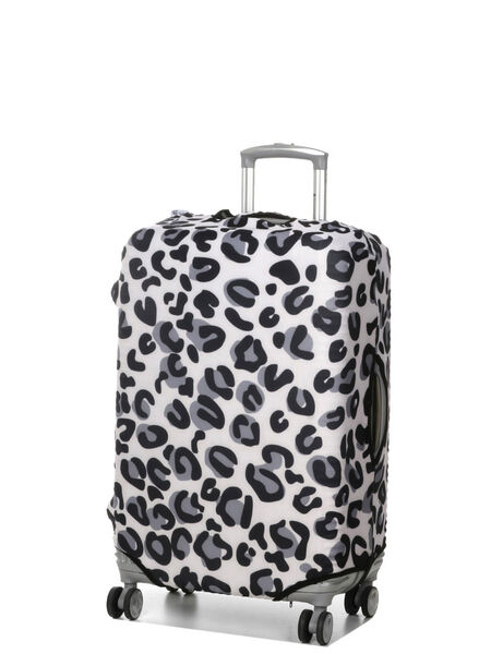 Housse de valise extensible Silver Leopard M Blanc