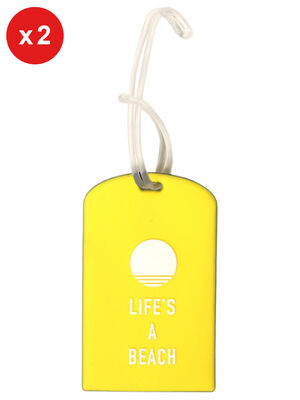 Set de 2 porte-adresses Go Travel Facilit� Glo Jaune Fluo