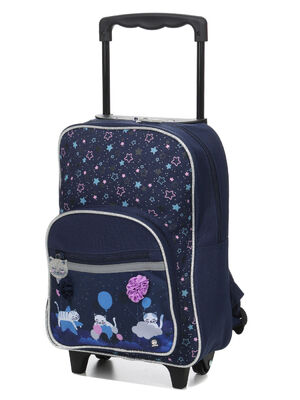 Sac � dos � roulettes Chaton Wonderland 15929#Bleu