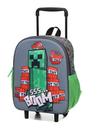 Sac � dos � roulettes Minecraft Creeper Boom 3D 15760#Gris
