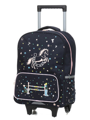 Sac � dos � roulettes Cheval Wild Flowers Bleu