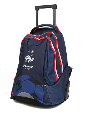 Sac � dos � roulettes F�d�ration Fran�aise de Football 2 �toiles�- 2 compartiments 14108#Bleu