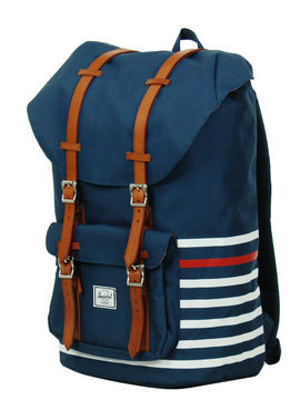 Sac � dos Little America Offset Navy Offset Stripe/Veggie Tan Leather