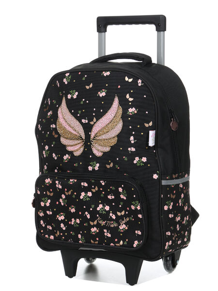 Sac à dos à roulettes Glam Wings Noir