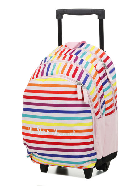 Sac à dos à roulettes Rapid Rayé Rose