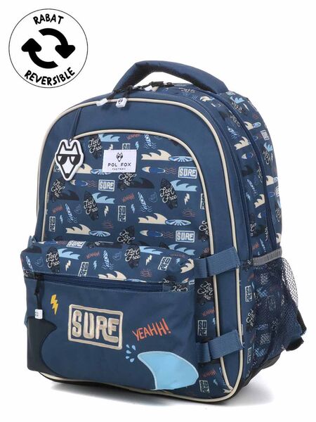 Sac à dos Surfeur - Poche Réversible Bleu