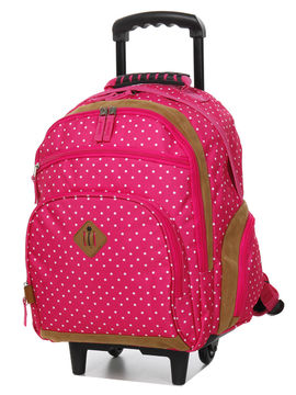 Sac  dos  roulettes Pois Fuchsia