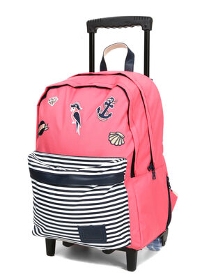 Sac � dos � roulettes Tann's Enora L 13716#Rose/Bleu
