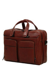 Sac ordinateur Piquadro black Square 15.6 pouces - 2 compartiments Tabac