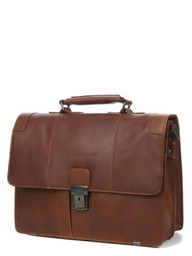 Serviette ordinateur Veneto Stuttgart 14 pouces Cognac