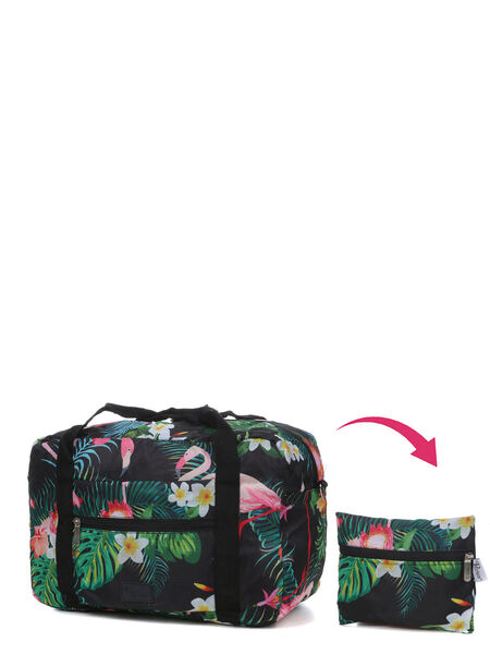 Sac pliable Packable Tropical Flamingos 40 cm