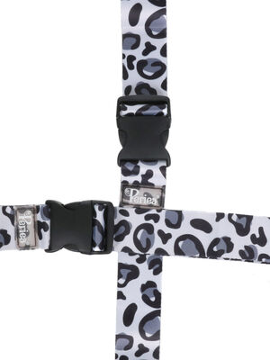 Set de 2 sangles crois�es Periea Silver Leopard Blanc