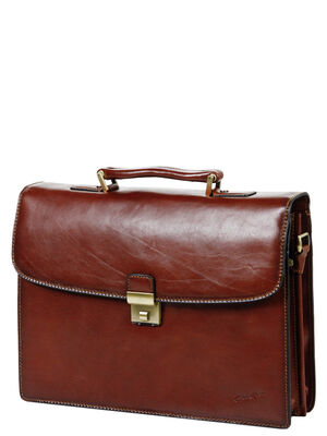 Serviette G�rard H�non Executive 38 cm - 2 soufflets Marron