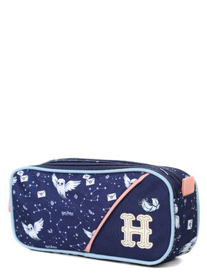 Trousse Harry Potter Hedwige - 2 compartiments Bleu