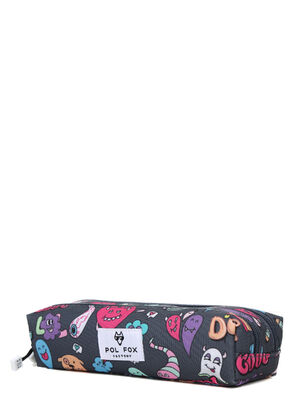 Trousse Pol Fox Street Art - 2 compartiments Gris Carbone