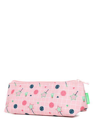 Trousse triangle Tann's Caroline Vert/Rose