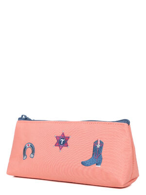 Trousse triangle Tann's Jane Corail/Bleu