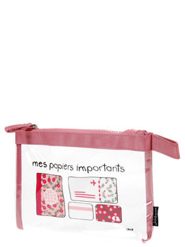 Trousse de toilette Pink Basics Mes papiers importants
