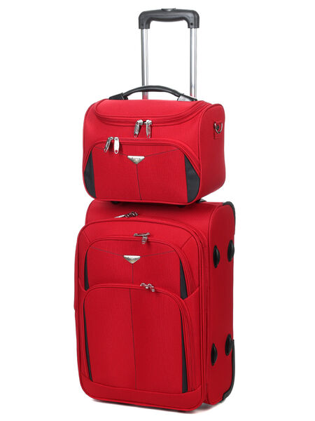 Valise cabine souple extensible Pollux 53 cm et vanity Rouge