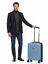 Valise cabine rigide extensible Caumartin Plus Slim 55 cm Bleu Zinc