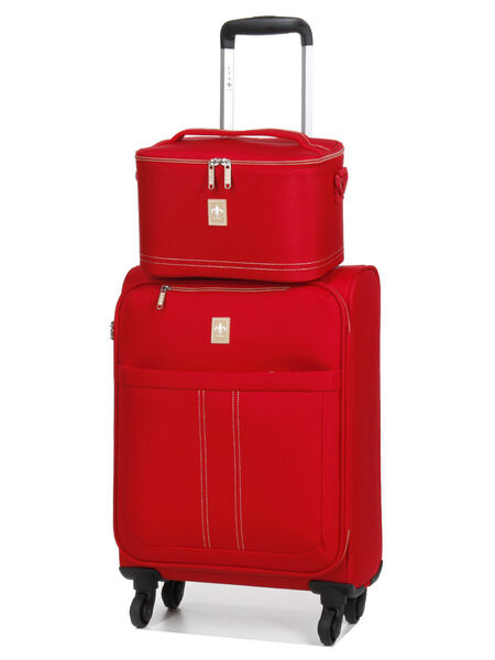 Valise cabine souple Las Vegas 55 cm et vanity Rouge
