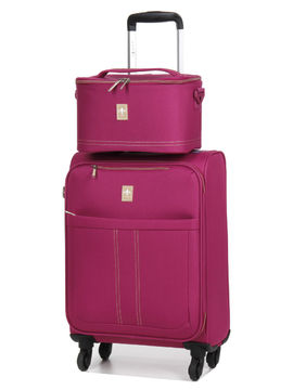 Valise cabine souple Las Vegas 55 cm et vanity Magenta Magenta