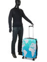 Valise rigide extensible Mappemonde 66 cm Vert Bleu