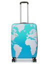 Valise rigide extensible Mappemonde 66 cm Vert Bleu