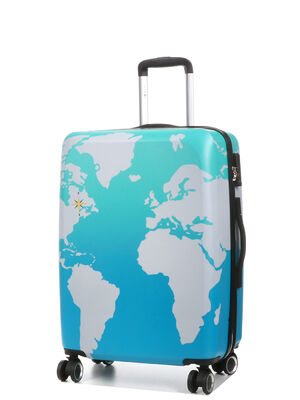 Valise Lys Mappemonde 66 cm Vert Bleu