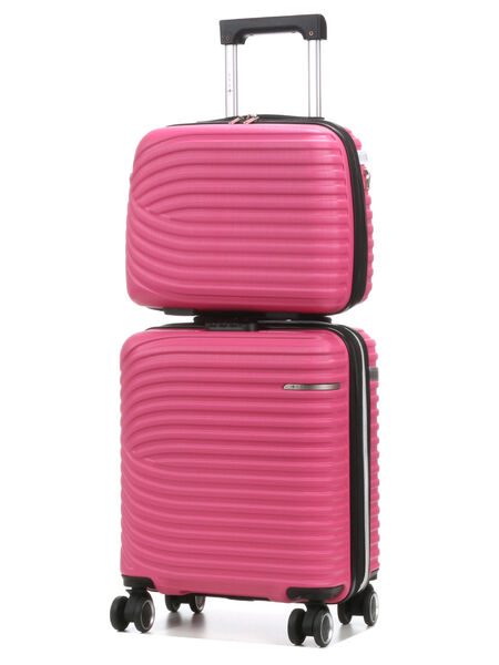 Valise cabine underseat rigide Managua 45 cm et vanity Fuchsia