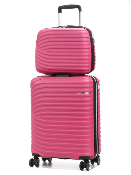 Valise cabine rigide Managua 55 cm et vanity Fuchsia