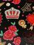 Valise cabine rigide Roses for the Queen 55 cm Noir