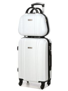Valise cabine rigide Riyad 55 cm et vanity Blanc