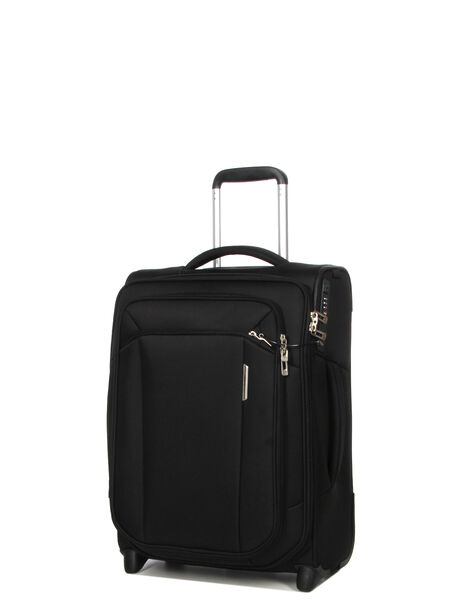 Valise cabine souple extensible Respark 55 cm - 2 roues - Poche Frontale Ozone Black