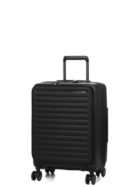 Valise cabine rigide extensible Restackd 55 cm - Poche Frontale Noir
