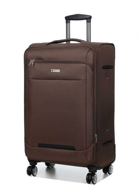 Valise souple extensible Corinthe 77 cm Marron